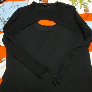 Torrid Sweater Goth Plus Sz 22 1x-2× Black Fishnet